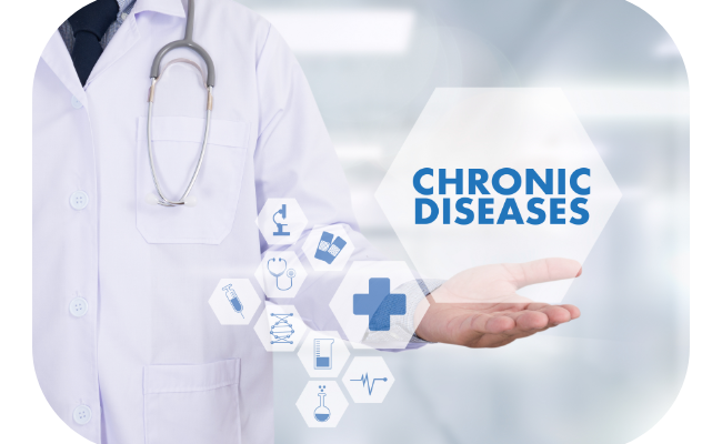 Doctor holding sign saying Chronic Diseases
