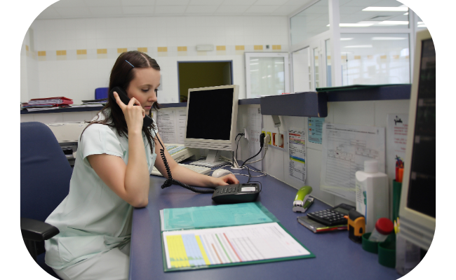 mage of a nurse taking a wound care inquiry call for an Ottawa patient.